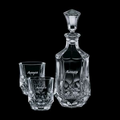 25 Oz. Foxborough Crystal Decanter w/ 2 On The Rocks Glasses